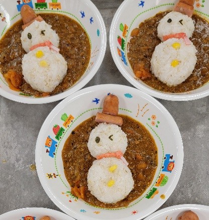 雪だるまカレーライス